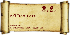 Mátis Edit névjegykártya