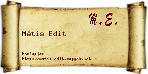Mátis Edit névjegykártya